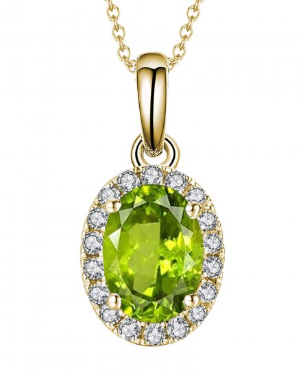 OVAL COLORED STONE DIAMOND PENDANT (VP406)
